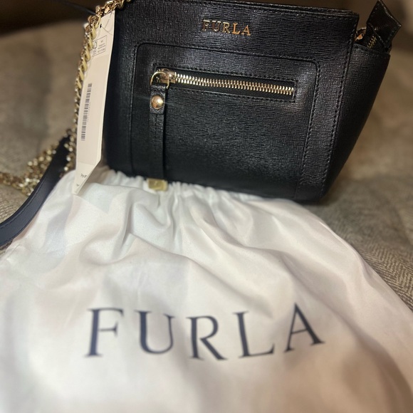 Furla Handbags - XSOLDX Furla Black Leather Mini Crossbody Bag W/ dust bag
